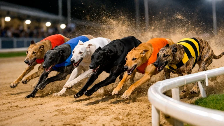 Greyhounds racing for place positions at UK track