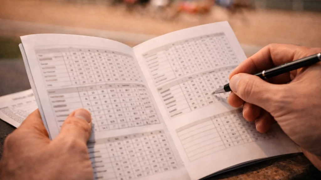 Greyhound betting slip and racing form guide