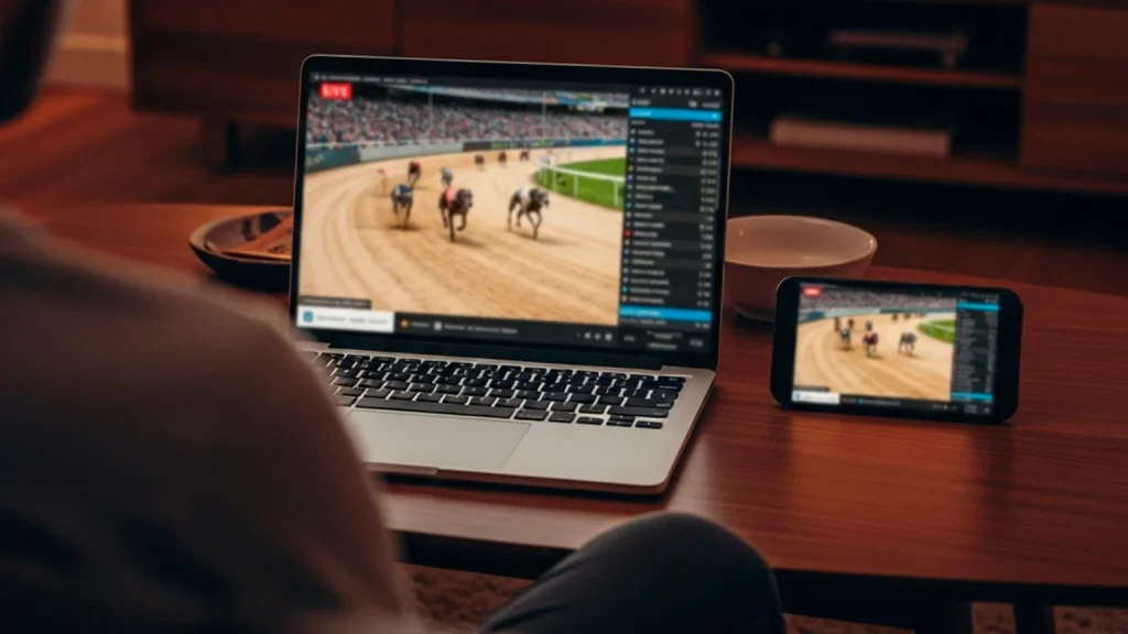 Greyhound racing live stream on laptop and mobile devices