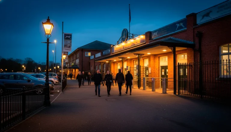 Entrance to UK greyhound racing stadium