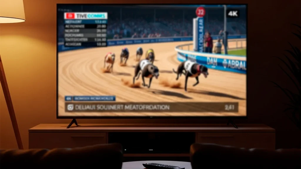 RPGTV channel showing greyhound racing on television